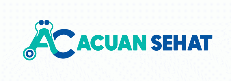 AcuanSehat dengan huruf A berbentuk stetoskop dan huruf C berwarna tosca serta biru.